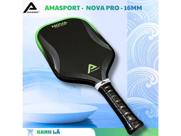 Vợt pickleball AMA SPORT NOVA PRO - 16mm - Viền xanh lá